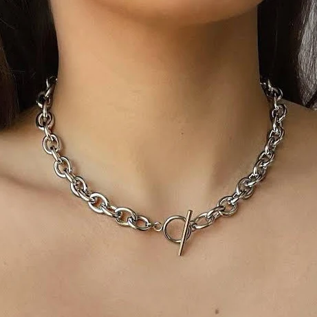 Stainless Steel Chunky Cable Link Necklace