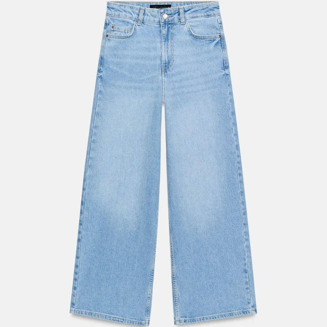 Zara Z1975 High-Waisted Culotte Comfort Jeans
