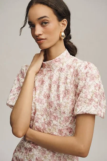 Anthropologie Chunky Puff Hoop Earrings