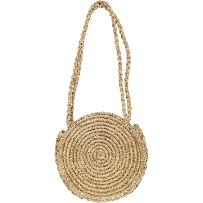 Raffia Round Straw Mini Shoulder Bag