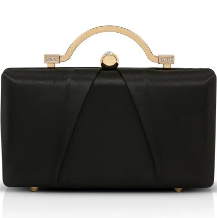 Jewel Badgley Mischka Women's Emma Satin Minaudiere Clutch with Outer Pocket