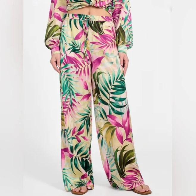 Ines Printed Satin Pants