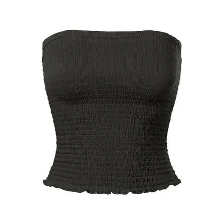 Made by Olivia Women's Strapless Smocked Tube Top