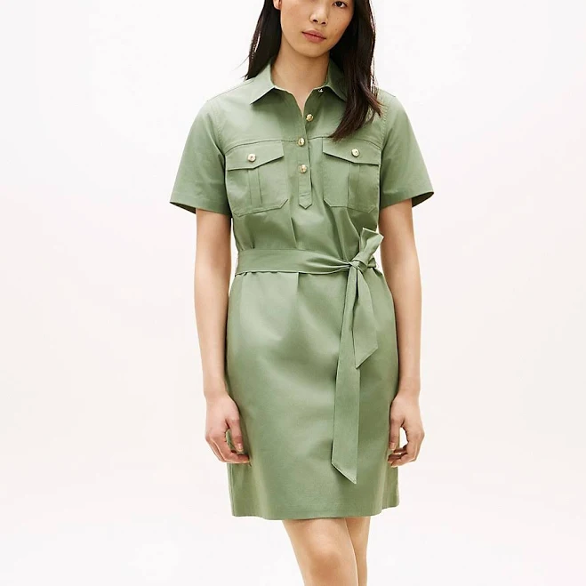 Tommy Hilfiger Women's Short-Sleeve Belted Utility Shirtdress