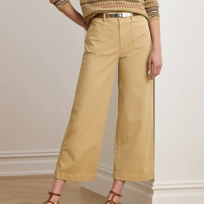 Ralph Lauren Women's Stretch Chino Wide-Leg Cropped Pants