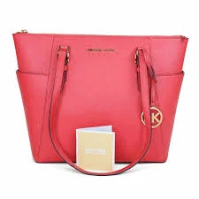 Michael Kors Charlotte Large Saffiano Leather Top-Zip Tote Bag