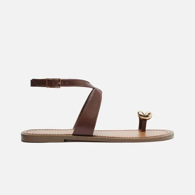 Arezzo Women's Kendall Round Toe Leather Sandals