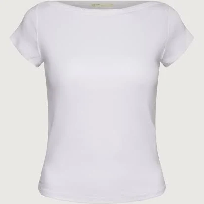 Oak + Fort Soft Ribbed Boatneck Top