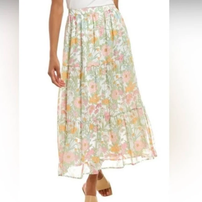 Vince Camuto Verona Garden Tiered Ruffle Skirt