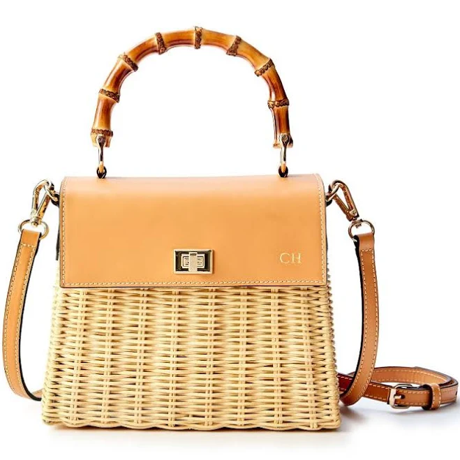 Bamboo Wicker Crossbody Bag