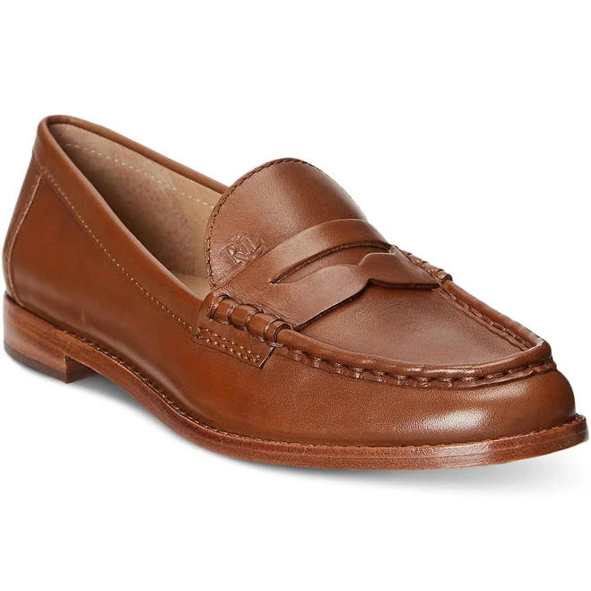 Ralph Lauren Women's Wynnie Burnished Leather Loafers