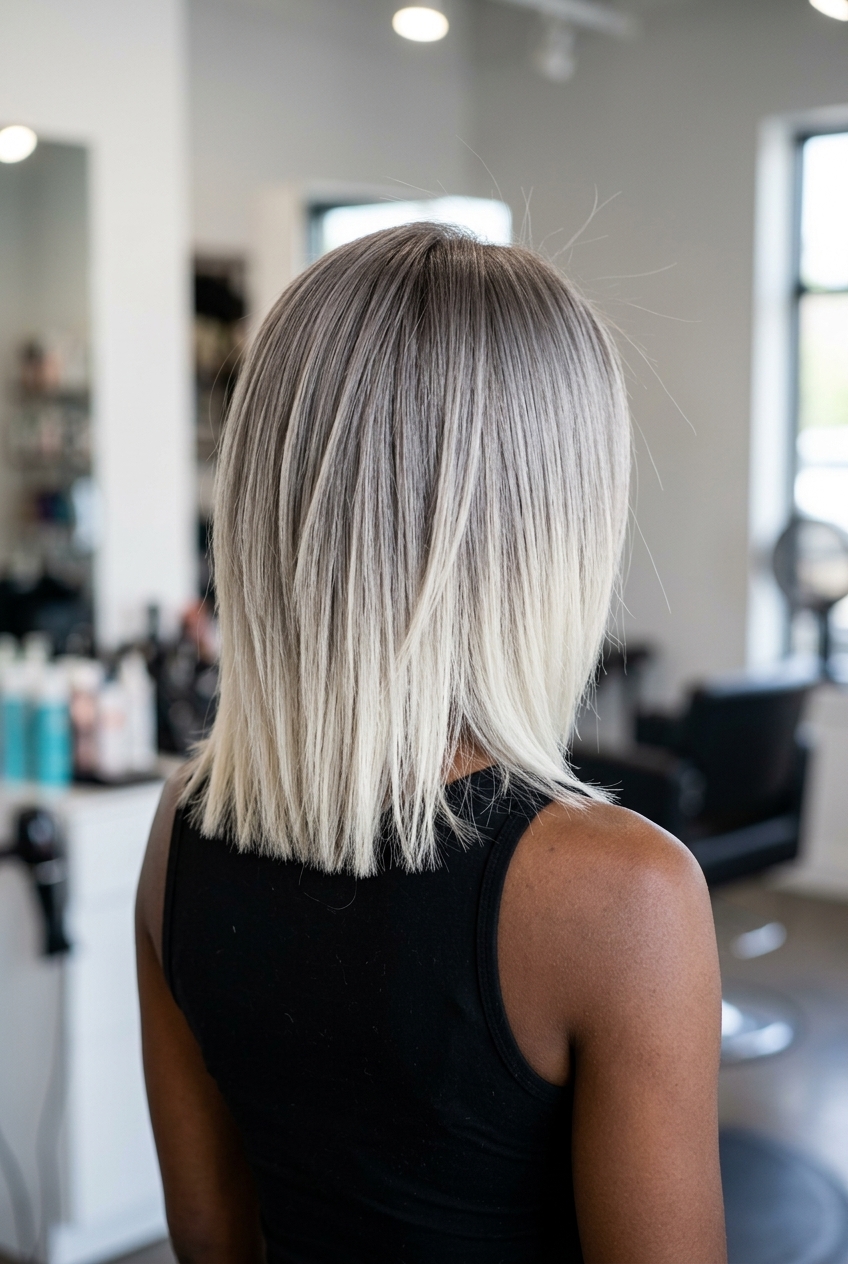 short choppy pixie ash blonde with platinum tips, stark contrast, micro-fringe — edgy summer style