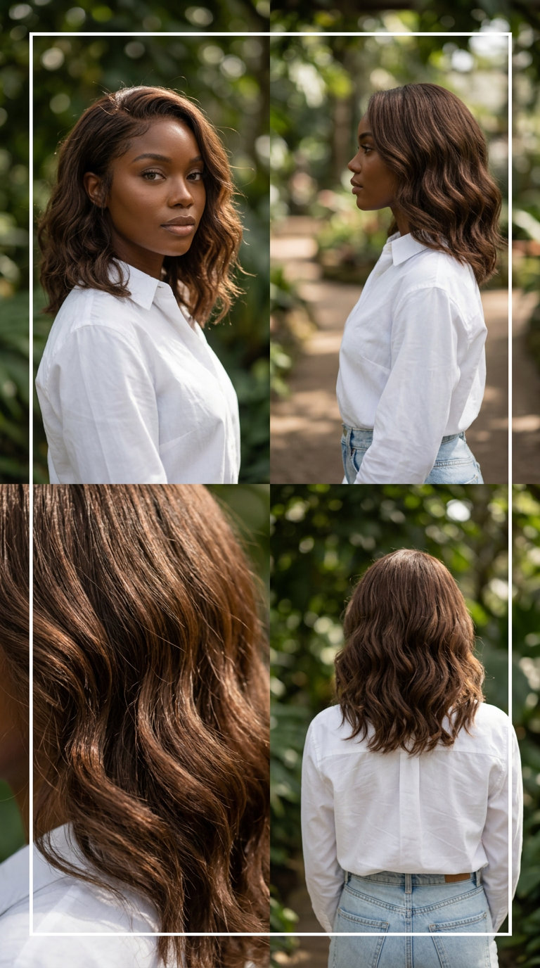 medium wavy lob with natural brunette and soft, undone waves for summer 2026