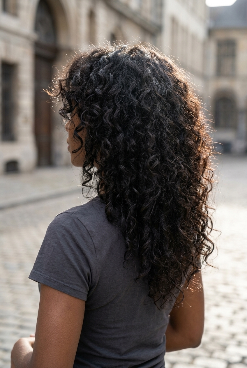 Summer Rockstar Wolf Cut 2026: Curly Hair medium-long curly wolf cut with espresso roast, choppy layers, face-framing pieces, no fringe β edgy summer look