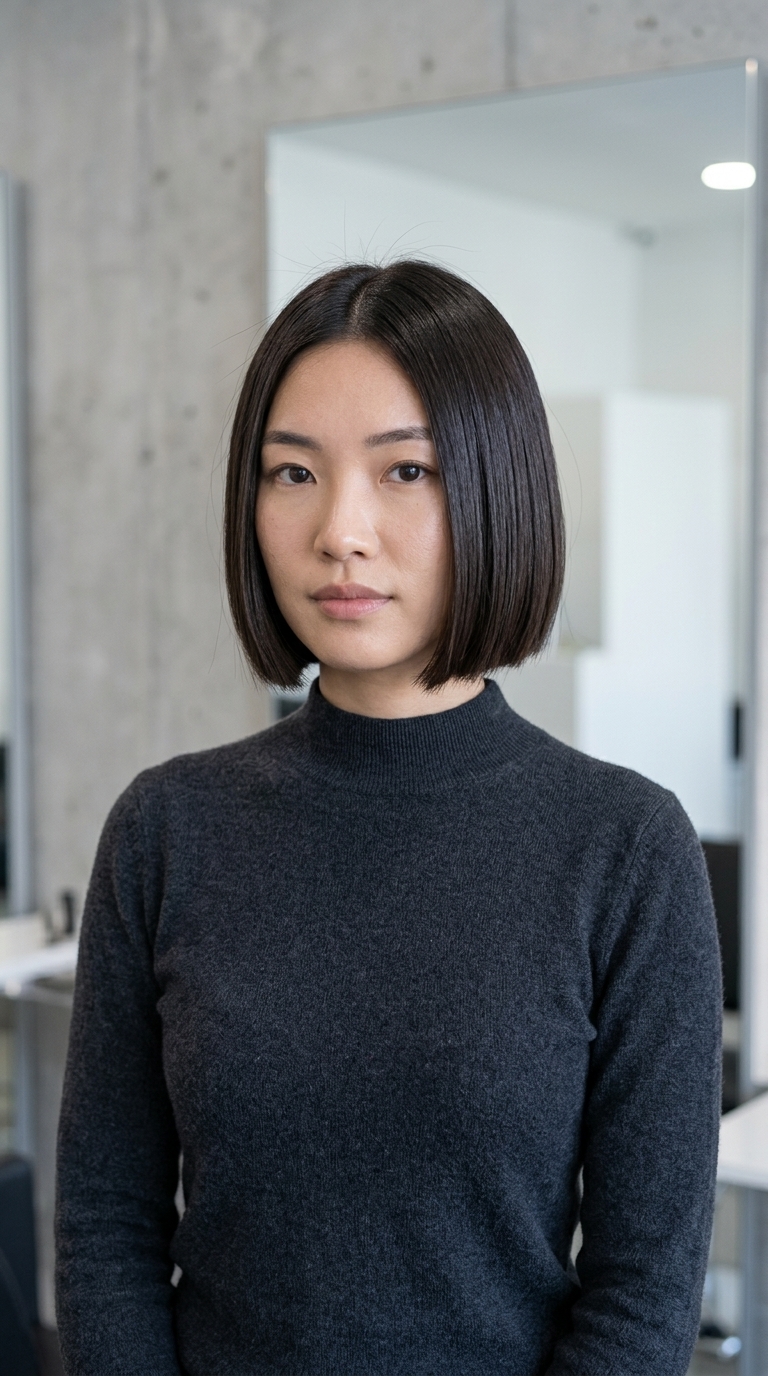 Espresso Micro Bob 2026 short blunt bob haircut with espresso roast, cool black undertones, laser-cut perimeter β sleek minimalist style