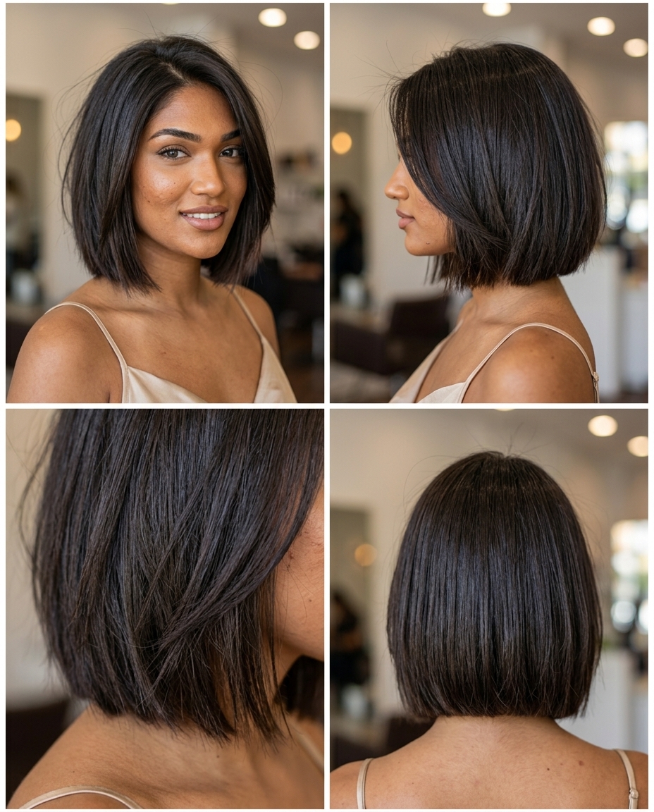 Espresso Blunt Bob 2026 short blunt bob haircut with deep espresso, cool undertones, point-cut ends β edgy weekend style