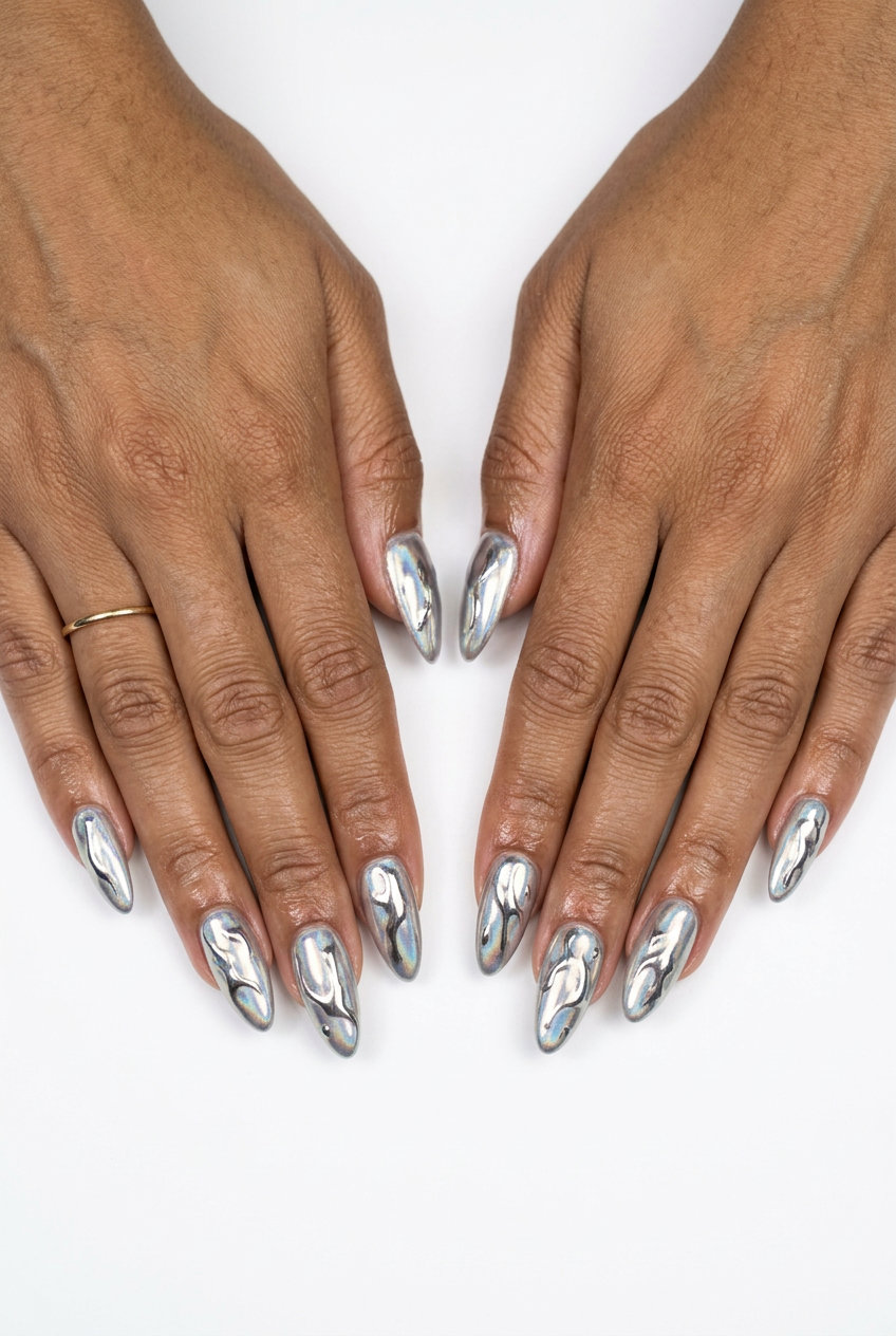 Fun Summer Nails 2026: Cerulean Aura Halo Fun summer nails 2026: Cerulean Aura Halo for casual gatherings or work. Minimalist & ethereal.
