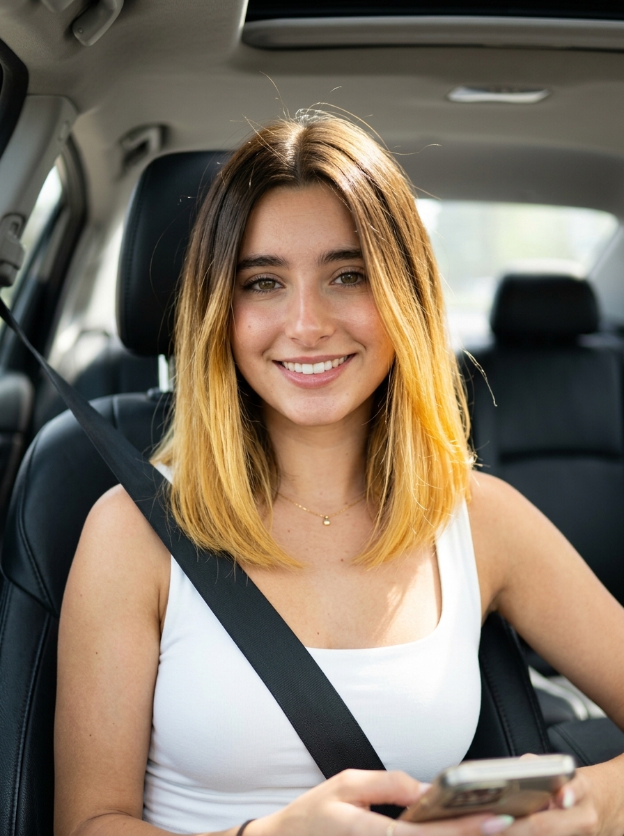 long blunt honey blonde dip-dye ends with vibrant golden blonde, high contrast — edgy festival style