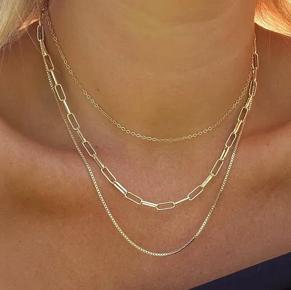 accessory 14K Gold Triple Layered Choker Necklace Set Etsy - Seller $32.23