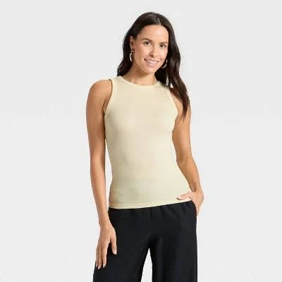 top A New Day Women's Slim Fit Ribbed Tank Top Target $4