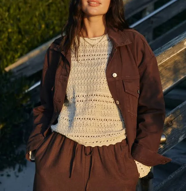 top Abercrombie & Fitch Women's Textural Open-Stitch Crew Sweater Abercrombie & Fitch $32.99