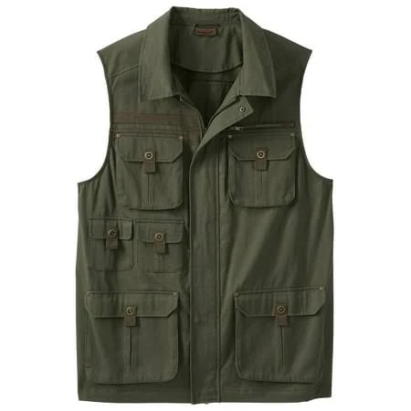 outerwear Boulder Creek Men's Big & Tall 9-Pocket Twill Utility Vest Walmart - FullBeauty Brands $85.99
