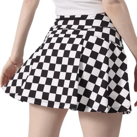 skirt Checkerboard Women's High Waisted Pleated Tennis Skirt Walmart - suzhigreat $19.9