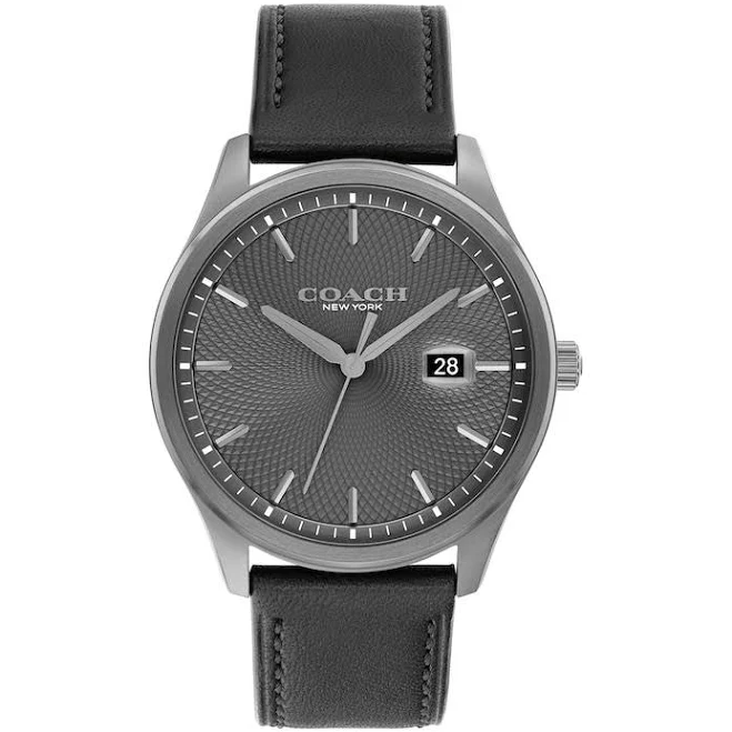 accessory Coach Men's Oliver Quartz Analog Watch with Leather Strap Zales Outlet $156