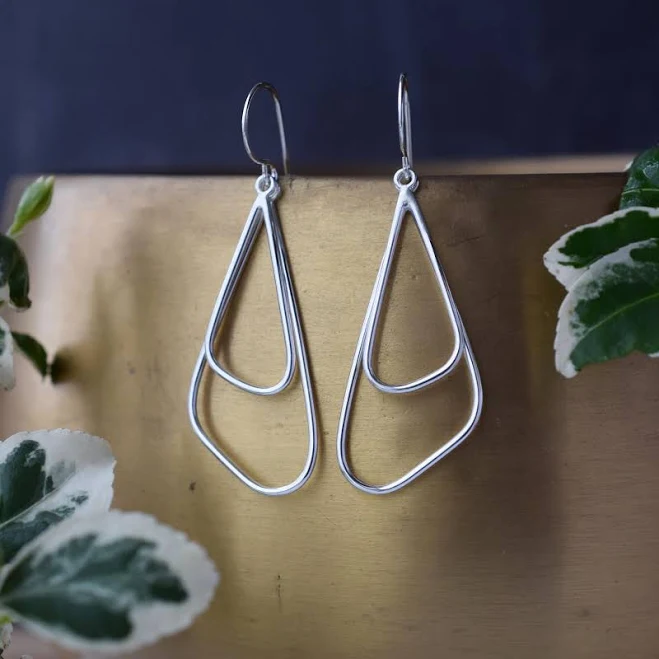 accessory Contemporary Geometric Silver Drop Earrings Etsy - IsobelRobinsonDesign $64.37