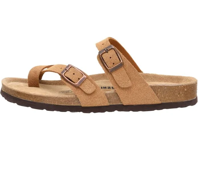 shoes Cushionaire Women's Luna Cork Footbed Slip-On Sandals Cushionaire $34.99