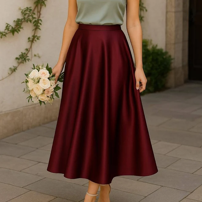 skirt Custom Satin Midi Skirt Etsy - Seller $63.75