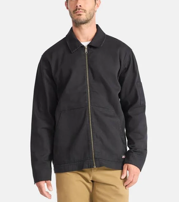 outerwear Dickies Men's Lightweight Cotton Twill Zip Jacket Walmart $29.98