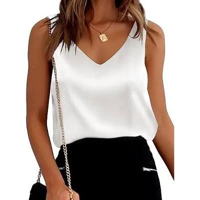 top Ekouaer Women's Silk Satin V-Neck Camisole Tank Tops Target $17.99