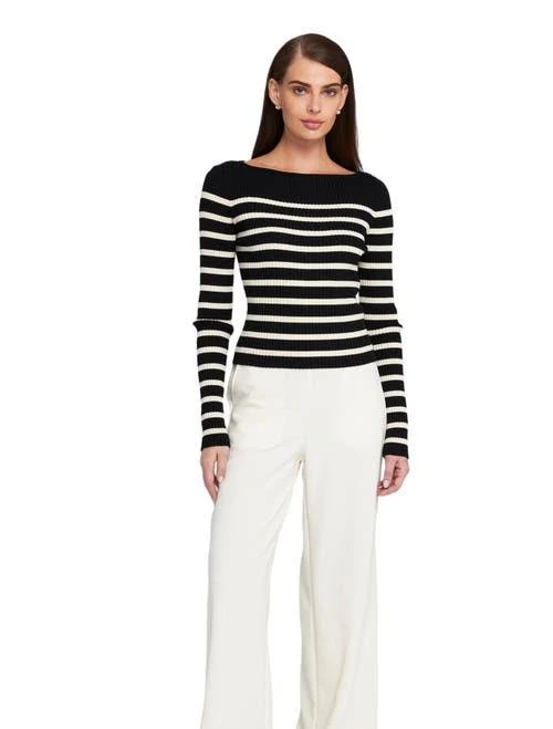 top ELLE Collection Women's Fine Gauge Striped Sweater Nordstrom $64