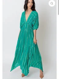 dress En Crème sold out Sabrina Lurex Kimono Maxi boho hippie Dress in teal, sz small Poshmark $45