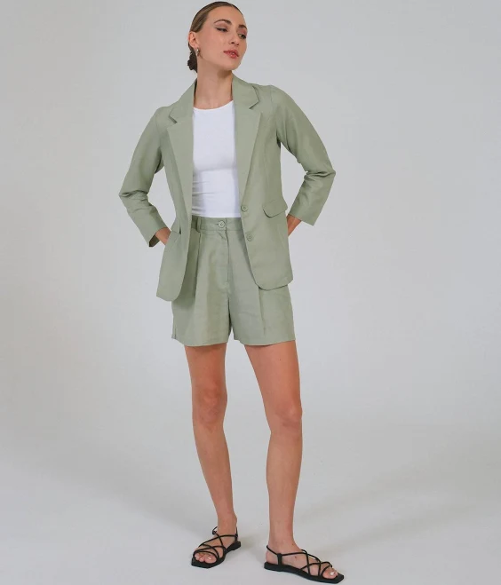 two piece set European Linen Blazer & Shorts Set Freyja USA $80