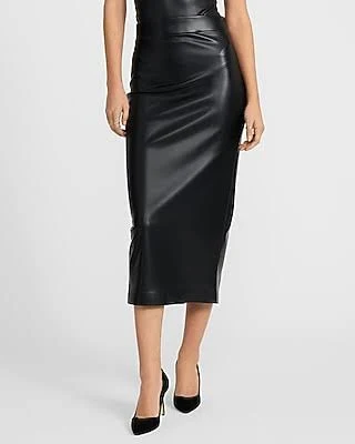skirt Express Women's Super High Waisted Faux Leather Midi Skirt Express $47.6