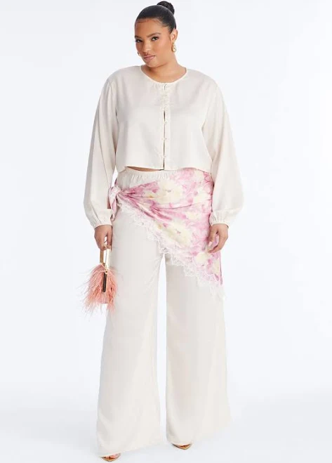 matching set Fashion Nova 3 Piece Long Sleeve Satin Pant Set Fashion Nova $59.99