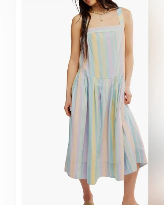 dress Free People Primavera Stripe Cotton Midi Dress Poshmark $69