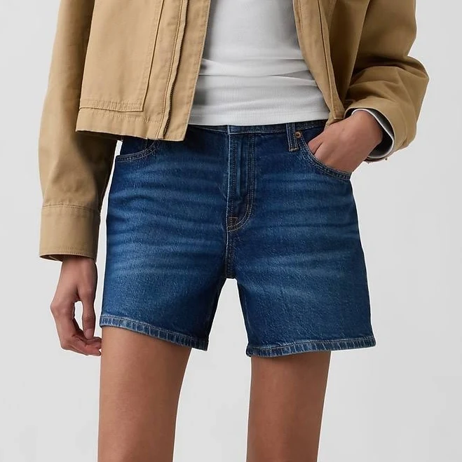 shorts Gap Women's 5" Mid Rise Soft Denim Shorts Gap Factory $29.99