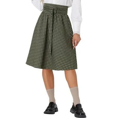 skirt Inspire Chic Women's Vintage High Waist Plaid Midi Skirt Target $34.99