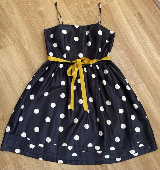 dress Jessica Howard Fit And Flare Mini Dress Navy Blue White Polka Dots eBay $26.99