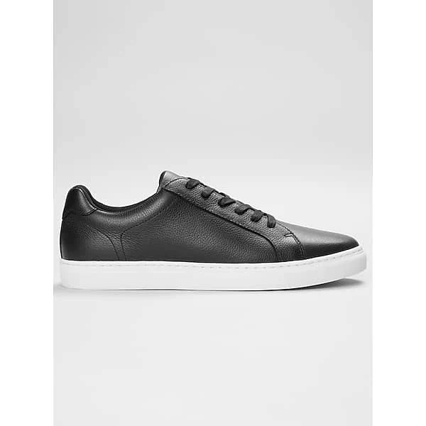 shoes Kenneth Cole Men's Low-Top Lace-Up Pebble Grain Leather Sneakers Men's Wearhouse $74.99