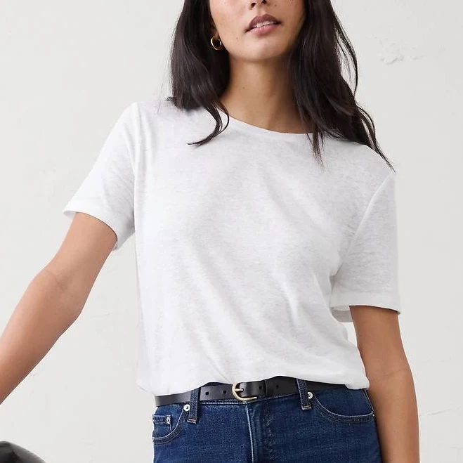 top Landslide Women's Linen-Blend T-Shirt Banana Republic Factory $24