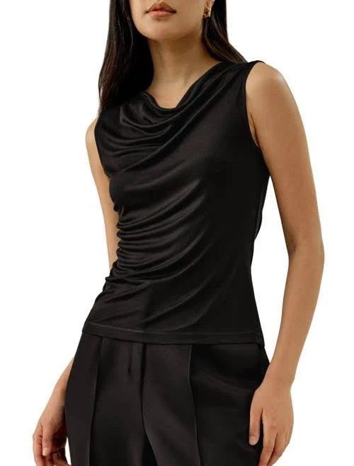 top Lilysilk Women's Silk Jersey Cowl-Neck Sleeveless Top Nordstrom $99
