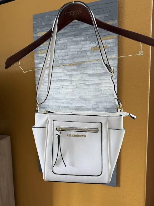 bag Liz Claiborne Women's White Faux Leather Adjustable Strap Crossbody eBay $12