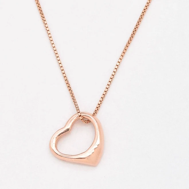 accessory Minimalist Heart Pendant Rose Gold Necklace Aura & Faith $82