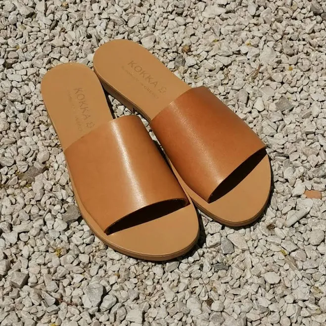 shoes Minimalist Wide Strap Greek Leather Slides Etsy - Seller $96.9