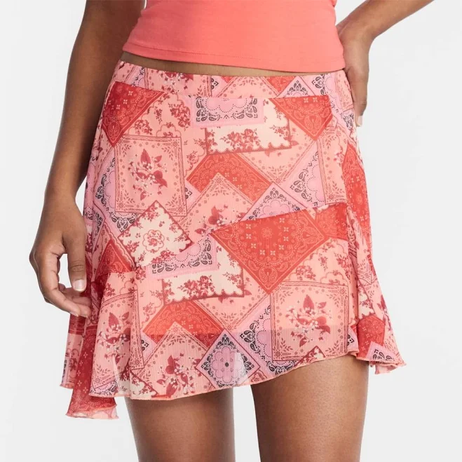 skirt No Boundaries Asymmetrical Flouncy Mini Skirt Walmart $10.98