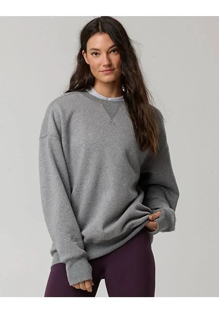 outerwear OFFLINE By Aerie Cloud Fleece Oversized Crewneck Sweatshirt Women's Aerie $41.96